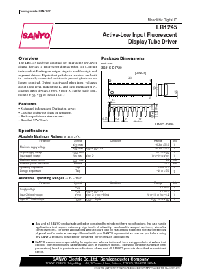 LB1245 Datasheet PDF SANYO -> Panasonic