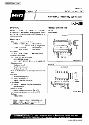 LC72132 Datasheet PDF SANYO -> Panasonic
