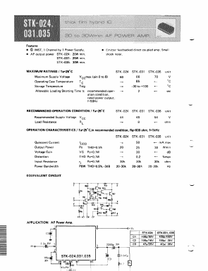 STK-024 Datasheet PDF SANYO -> Panasonic