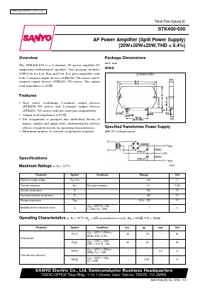 STK401-030 Datasheet PDF SANYO -> Panasonic