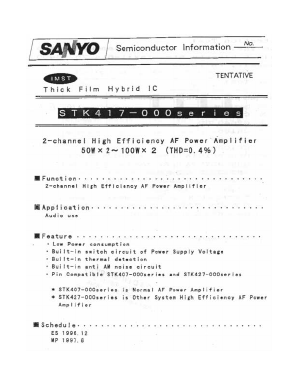 STK417-000 Datasheet PDF SANYO -> Panasonic