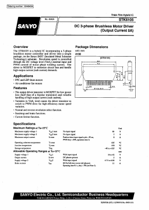STK6105 Datasheet PDF SANYO -> Panasonic