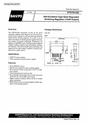 STK730-020 Datasheet PDF SANYO -> Panasonic