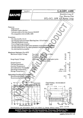 LA4497 Datasheet PDF SANYO -> Panasonic