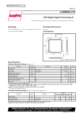 LC99063-LF2 Datasheet PDF SANYO -> Panasonic