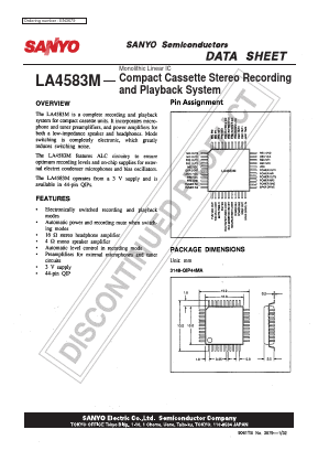 LA4583M Datasheet PDF SANYO -> Panasonic