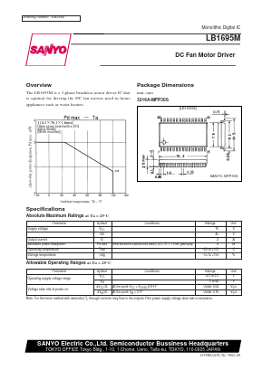 LB1695M Datasheet PDF SANYO -> Panasonic