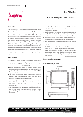 LC78626E Datasheet PDF SANYO -> Panasonic