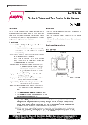 LC75374E Datasheet PDF SANYO -> Panasonic