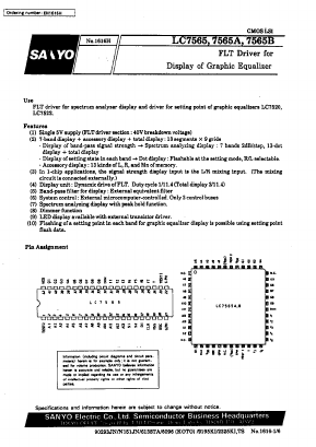 LC7565A Datasheet PDF SANYO -> Panasonic