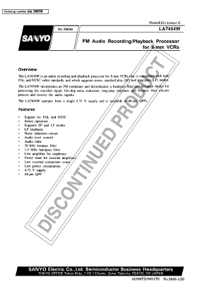 LA7454W Datasheet PDF SANYO -> Panasonic