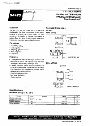 LA7356M Datasheet PDF SANYO -> Panasonic