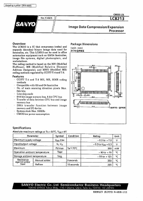 LC8213 Datasheet PDF SANYO -> Panasonic