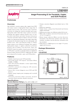 LC821031 Datasheet PDF SANYO -> Panasonic