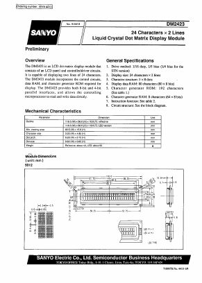 DM2423-1JL3 Datasheet PDF SANYO -> Panasonic