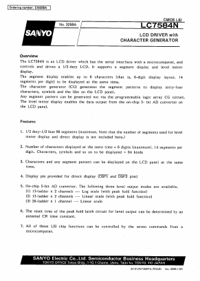 LC7584N Datasheet PDF SANYO -> Panasonic