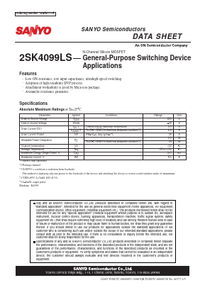 K4099 Datasheet PDF SANYO -> Panasonic