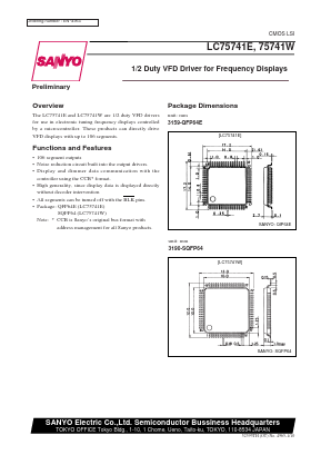 LC75741E Datasheet PDF SANYO -> Panasonic