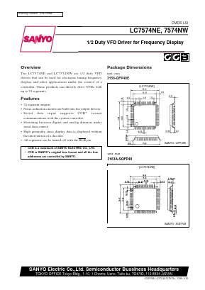 LC7574NE Datasheet PDF SANYO -> Panasonic