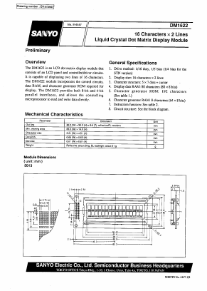 DM1622 Datasheet PDF SANYO -> Panasonic