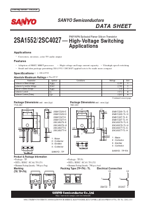 A1552 Datasheet PDF SANYO -> Panasonic