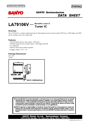 LA79106V Datasheet PDF SANYO -> Panasonic
