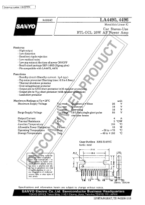 LA4495 Datasheet PDF SANYO -> Panasonic