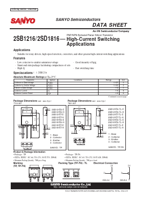 2SB1216T-E Datasheet PDF SANYO -> Panasonic