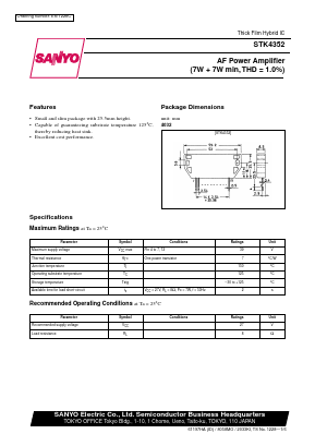 STK4352 Datasheet PDF SANYO -> Panasonic
