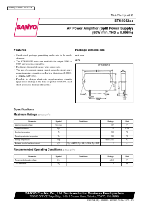 STK4042XI Datasheet PDF SANYO -> Panasonic