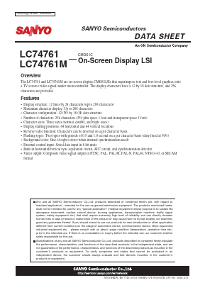 LC74761 Datasheet PDF SANYO -> Panasonic