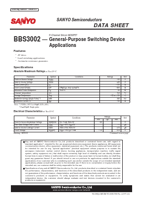 BBS3002 Datasheet PDF SANYO -> Panasonic
