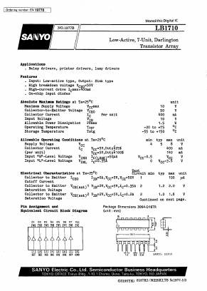 LB1710 Datasheet PDF SANYO -> Panasonic