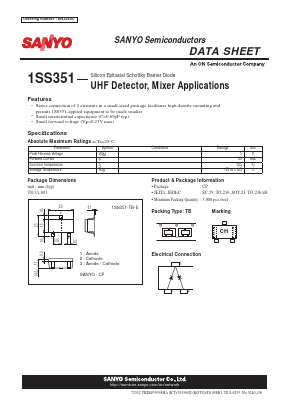1SS351 Datasheet PDF SANYO -> Panasonic