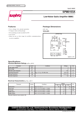 SPM0103A Datasheet PDF SANYO -> Panasonic
