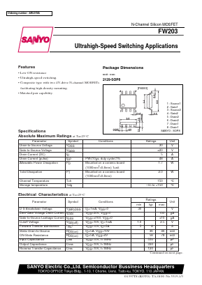 FW203 Datasheet PDF SANYO -> Panasonic