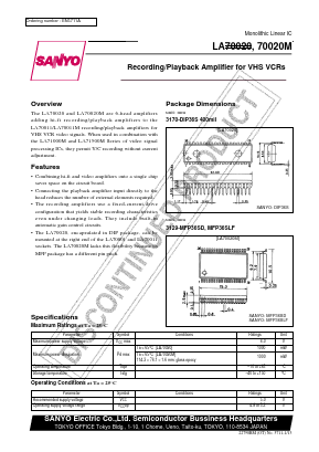 LA70020 Datasheet PDF SANYO -> Panasonic