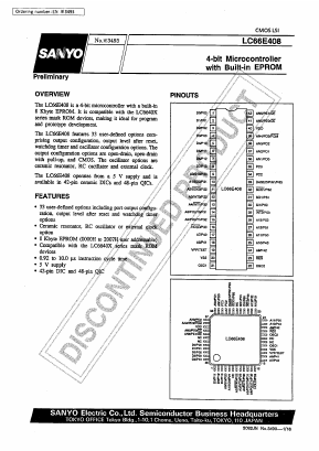 LC66E408 Datasheet PDF SANYO -> Panasonic