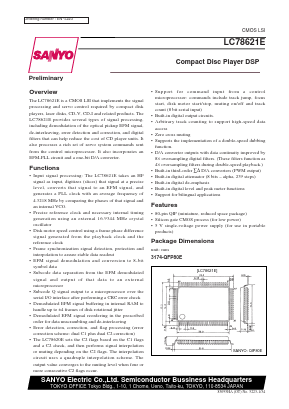 LC78621E Datasheet PDF SANYO -> Panasonic