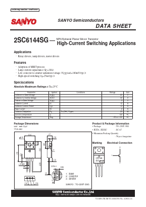 2SC6144SG Datasheet PDF SANYO -> Panasonic