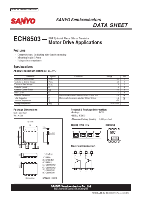 ECH8503 Datasheet PDF SANYO -> Panasonic