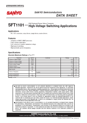 SFT1101 Datasheet PDF SANYO -> Panasonic