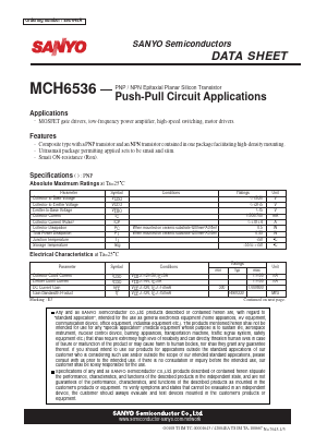 MCH6536 Datasheet PDF SANYO -> Panasonic
