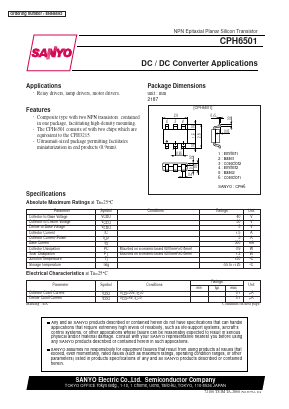 CPH6501 Datasheet PDF SANYO -> Panasonic
