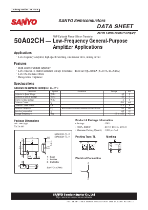 50A02CH-TL-H Datasheet PDF SANYO -> Panasonic