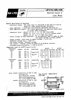 LB1436 Datasheet PDF SANYO -> Panasonic