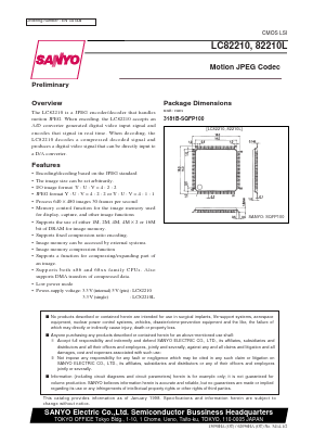 LC82210 Datasheet PDF SANYO -> Panasonic