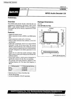 LC8230 Datasheet PDF SANYO -> Panasonic