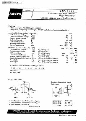 C4399 Datasheet PDF SANYO -> Panasonic