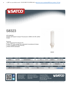 S8323 Datasheet PDF Satco Products, Inc.